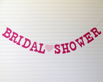 Bridal Shower Banner - 5 inch Letters with Heart - Bridal Shower ...