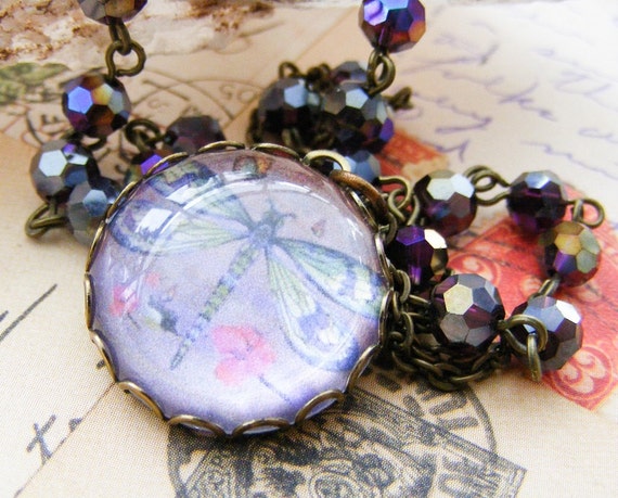 Rosary Bead Layered Necklace Antique Brass Deep by meiguidesigns