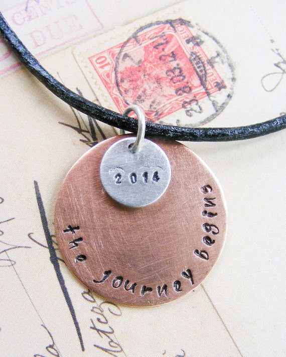 The Journey Begins 2014 Hand Stamped Graduation by meiguidesigns