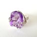 Amethyst Ring Sterling Silver Ring With Natural Raw Amethyst and Rock Crystal Violet Jewelry Lavender Jewelry Quartz Ring