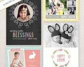 INSTANT DOWNLOAD: 10 PSD Easter Photo Card Templates. Mini Pack 28. Il_170x135