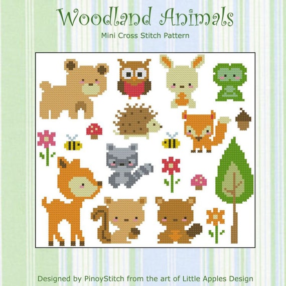 Woodland Animals Collection Cross Stitch PDF Chart