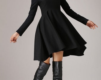 Cocktail Dress, Little Black Dress, Party Dress, Dresses,Womens Dresses, Dress, Black Cocktail Dress, Sexy Dress, Woman Dress, Wool Dress767