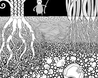 Cross-section drawing ‘Peace offering’ – limited edition, archival, fine art print (digital)