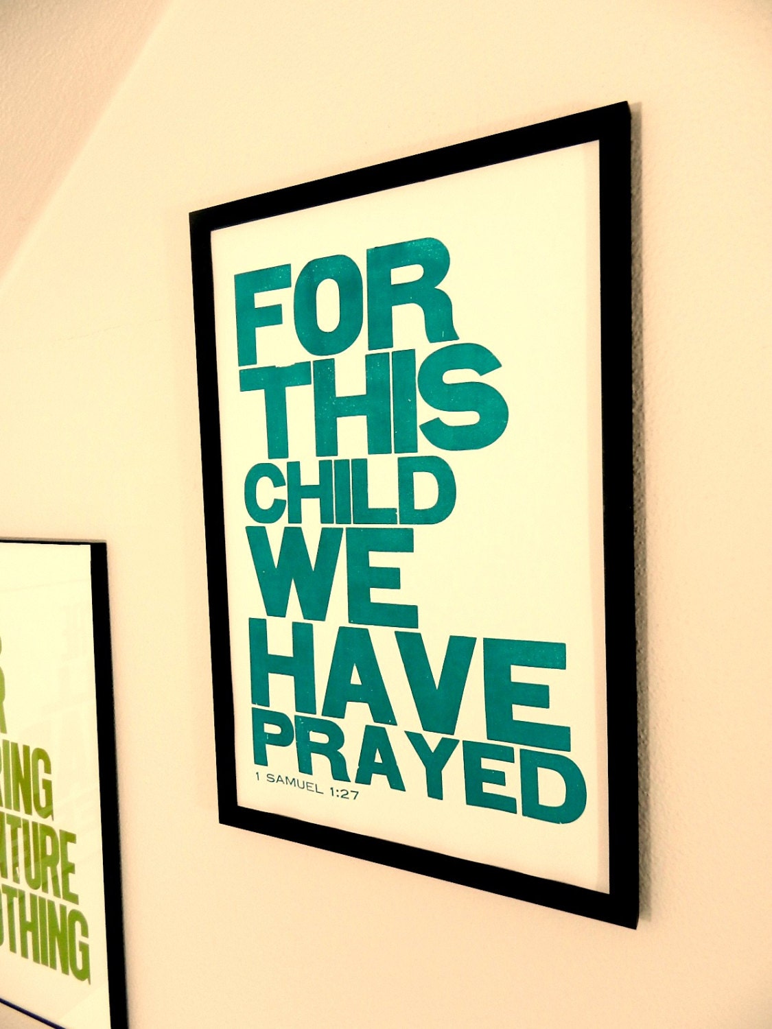 Religious Baby Nursery Art Print For this Child by PrintandBeMerry