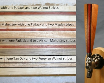 Wood Beer Tap Handles - Different Combinations of Wood - 6 Inches Tall - Made To Order