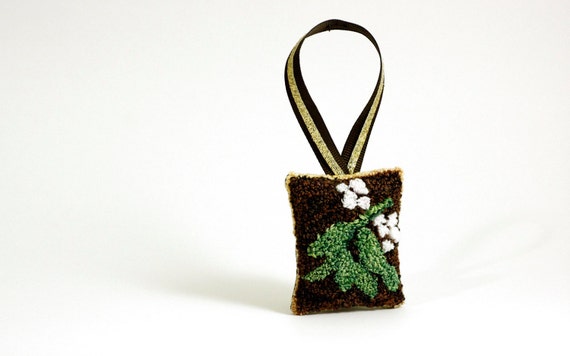 mistletoe christmas ornament punch needle by harpandthistle mistletoe christmas ornament punch needle by harpandthistle