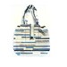 RESERVED for N Striped Retro Purse, Shoulder Bag, Beach Bag, Women's Fashion, Large Bag, Spring - Navy Blue, Light Blue, Sandy Taupe, White