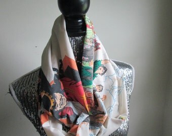 Vintage Peter Pan Lost Boys Disney Infinity Circle Scarf