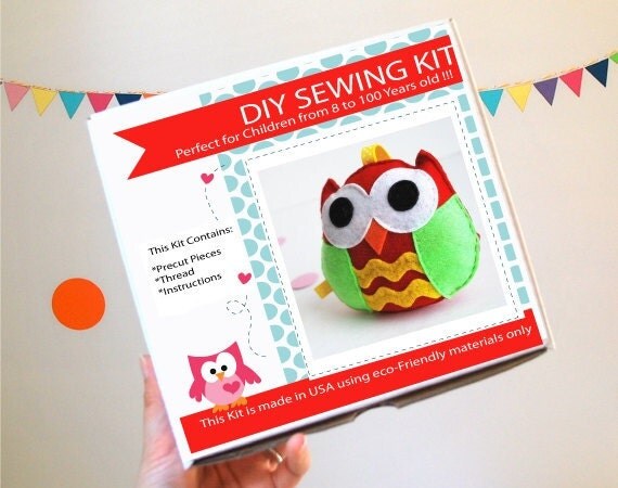DIY Christmas Owl Ornament, DIY Sewing Kit A827 Il_570xn