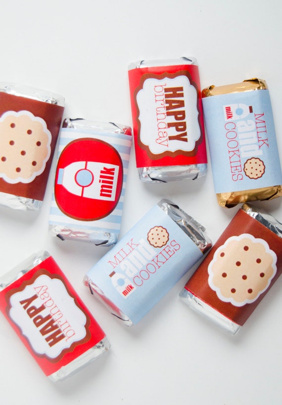 Milk & Cookie Party PRINTABLE Mini Candy Bar Wrappers (INSTANT DOWNLOAD) by Love The Day Il_570xn