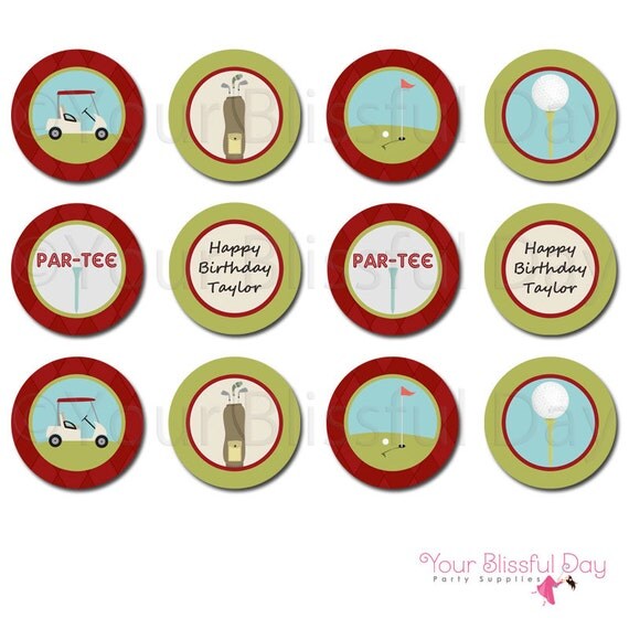 PRINTABLE Golf Party Circles (Personalized) #108 Il_570xn