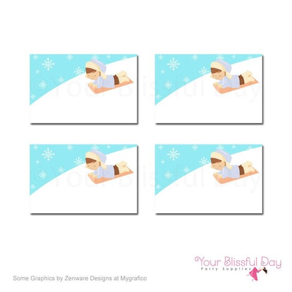 PRINTABLE Boy Sledding Label Tents Il_570xn