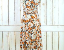 dress floral midi sleeveless orange fall popular items flo ral colors