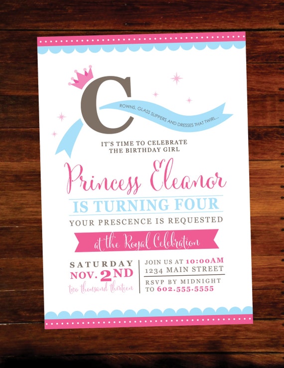 Princess invitations - set of 15 Il_570xn