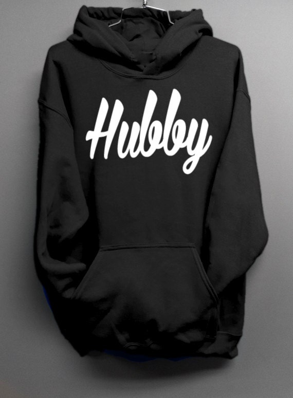 Hubby Black with White Ink Pullover Hoodie Sweatshirt