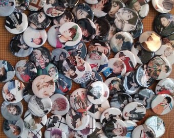 Slightly DEFECTIVE Kpop pinback buttons : Grab bag 10 buttons