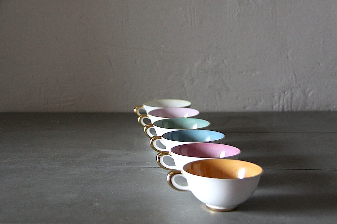 Beautiful Set of French Vintage Cups