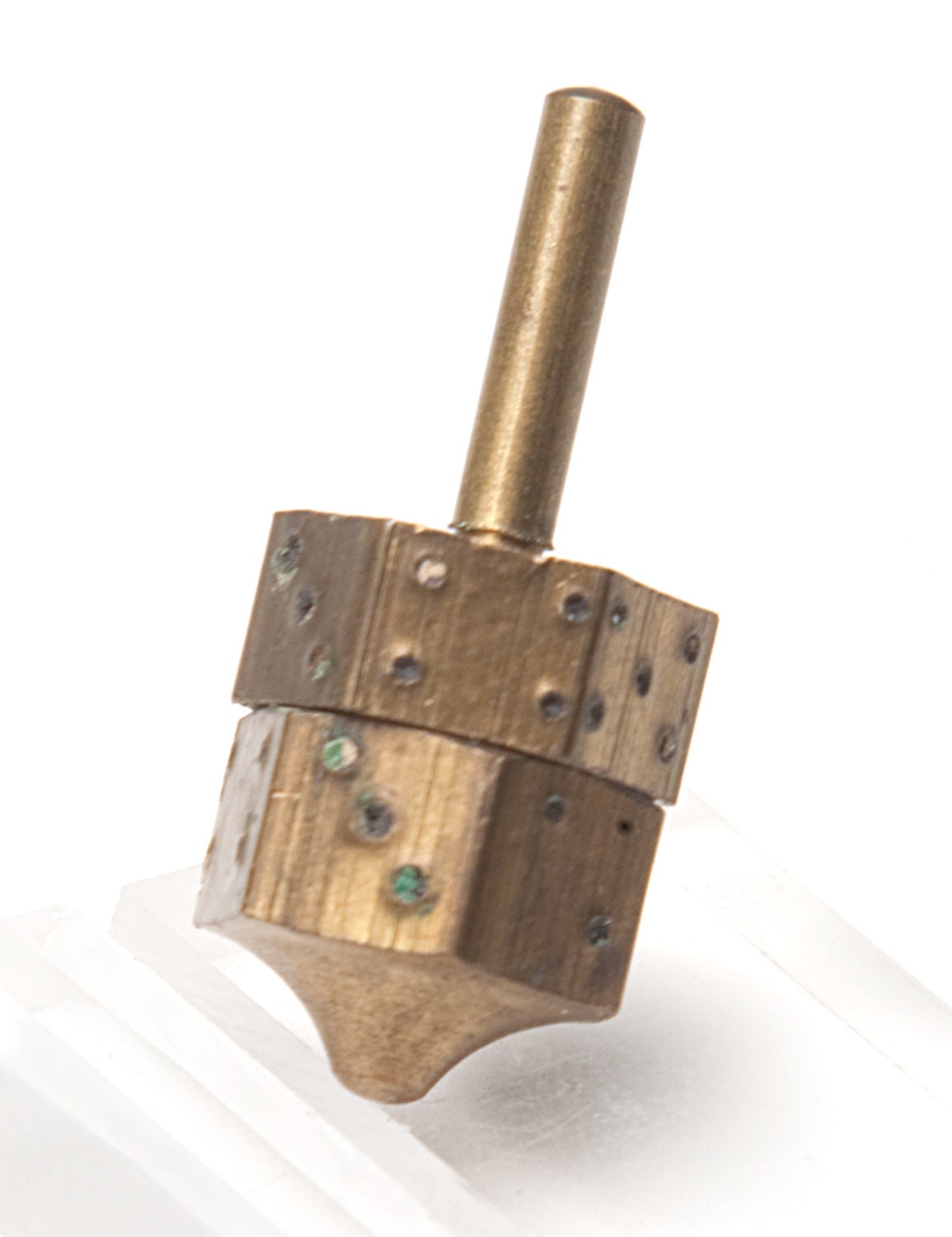 Vintage Dreidel Top Spinner Brass Put Take Dice Spin Game