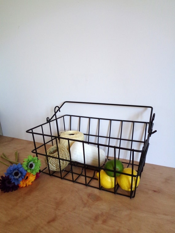 Black Metal Wire Bicycle Grocery Basket Vintage Bike