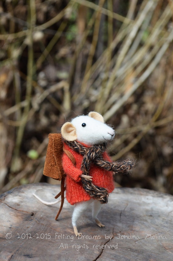 Woodland Traveler Mouse - Felting Dreams