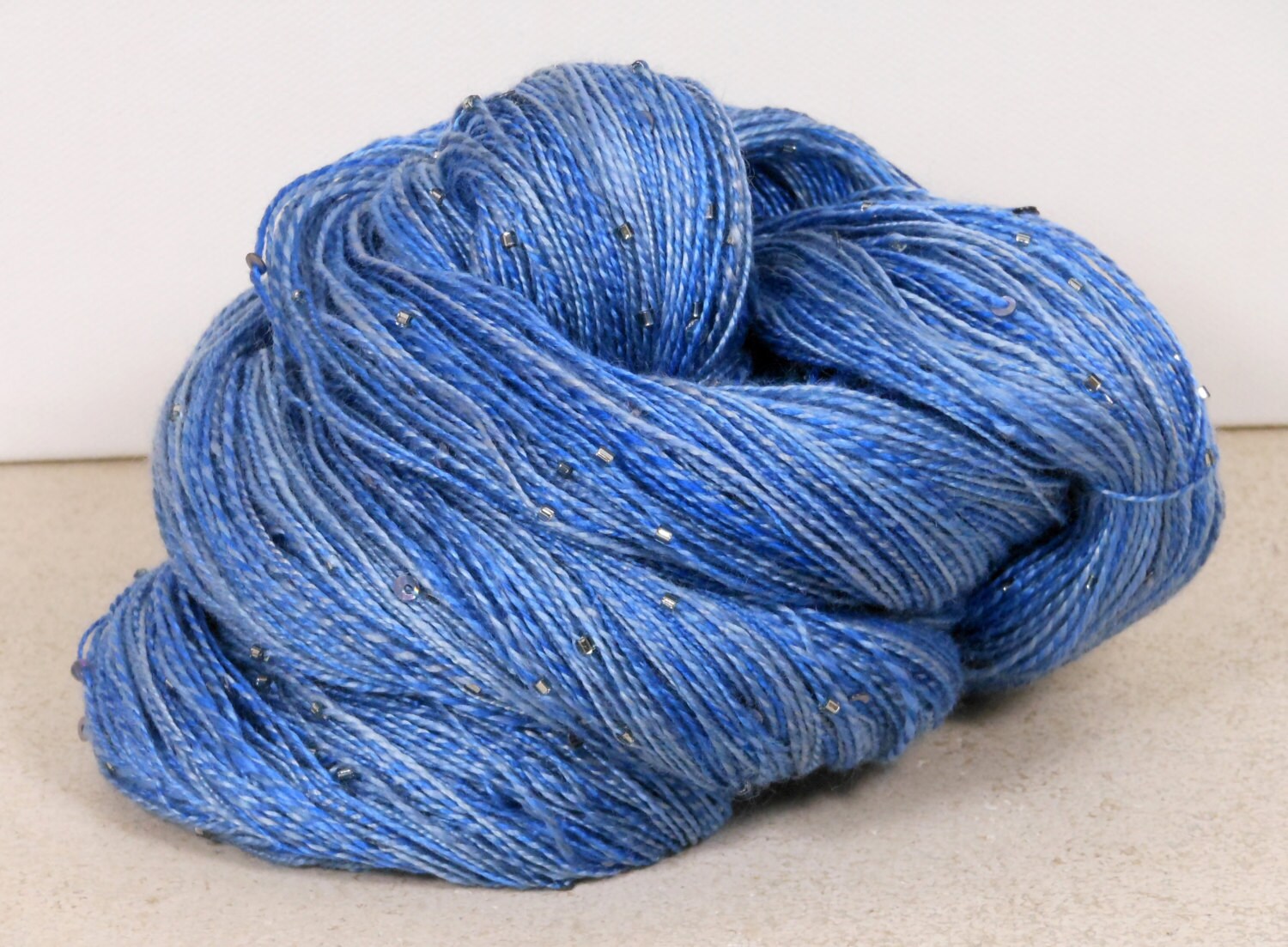 yarn made milk with and protein sequins Milk beads yarn with 123g/434oz Handspun