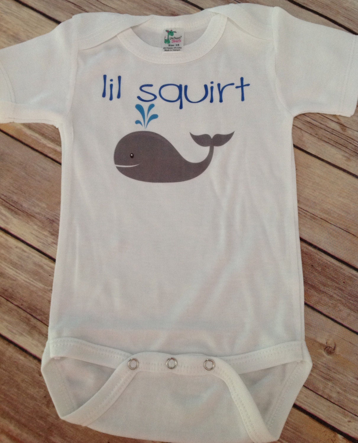 Whale lil squirt Baby One Piece or Shirt Custom
