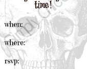 5x7 PRINTABLE Halloween Invitation INSTANT DOWNLOAD,Skull invitation, 5x7 invite, Halloween Supplies, Kids Halloween, Paper goods Il_170x135