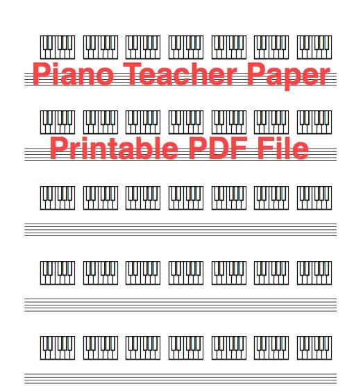 Piano Teacher Keyboard Diagram Paper: Download and Printable