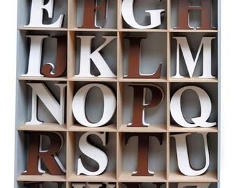 Espresso or White Capital Wooden Letters 8 inch high - A to Z - kids room, initial, name, home decor, boy, girl, baby nursery wall