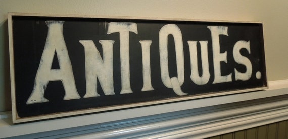 ANTIQUES hand painted early 1900s reproduction shop sign