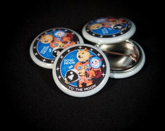 Dogecoin Moon Mission | 1" Button |