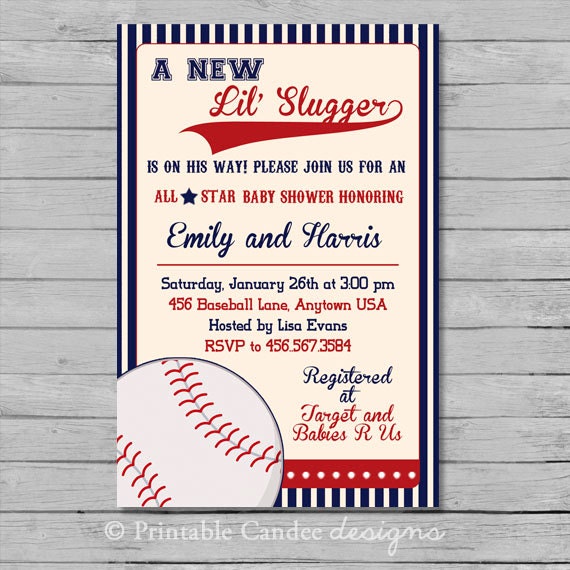 Vintage Sports Baby Shower Invitations 1