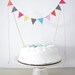Cake Topper - Fabric Cake Bunting - Wedding, Birthday Party, Shower Decor "Bright Lights" neon fuschia pink turquoise coral grey 80s