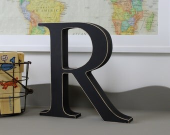 Free Standing Distressed Wooden Letters - Alphabet Decor Letter R