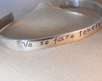 Va te faire foutre - Metal Stamp Bracelet (J2.5/1o16,2.8)