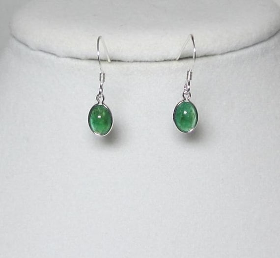 Genuine Emerald Earrings Fine color and transparency with minor ...