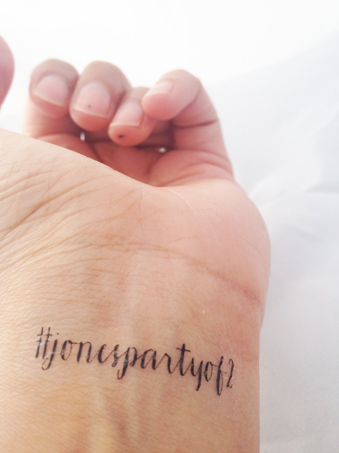 Temporary Tattoo Custom Wedding Hashtag Bachelorette