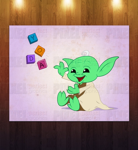 Baby Yoda Themed Wall Art 8x10 Instant by PixelPerfectGraphics