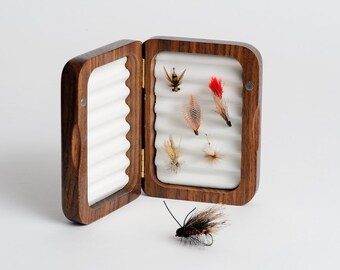 Personalized Fly Fishing Box, Father's Day Gift, Fishing Fly Box, Personalized Wood Fly Box 1 Small Fly Box