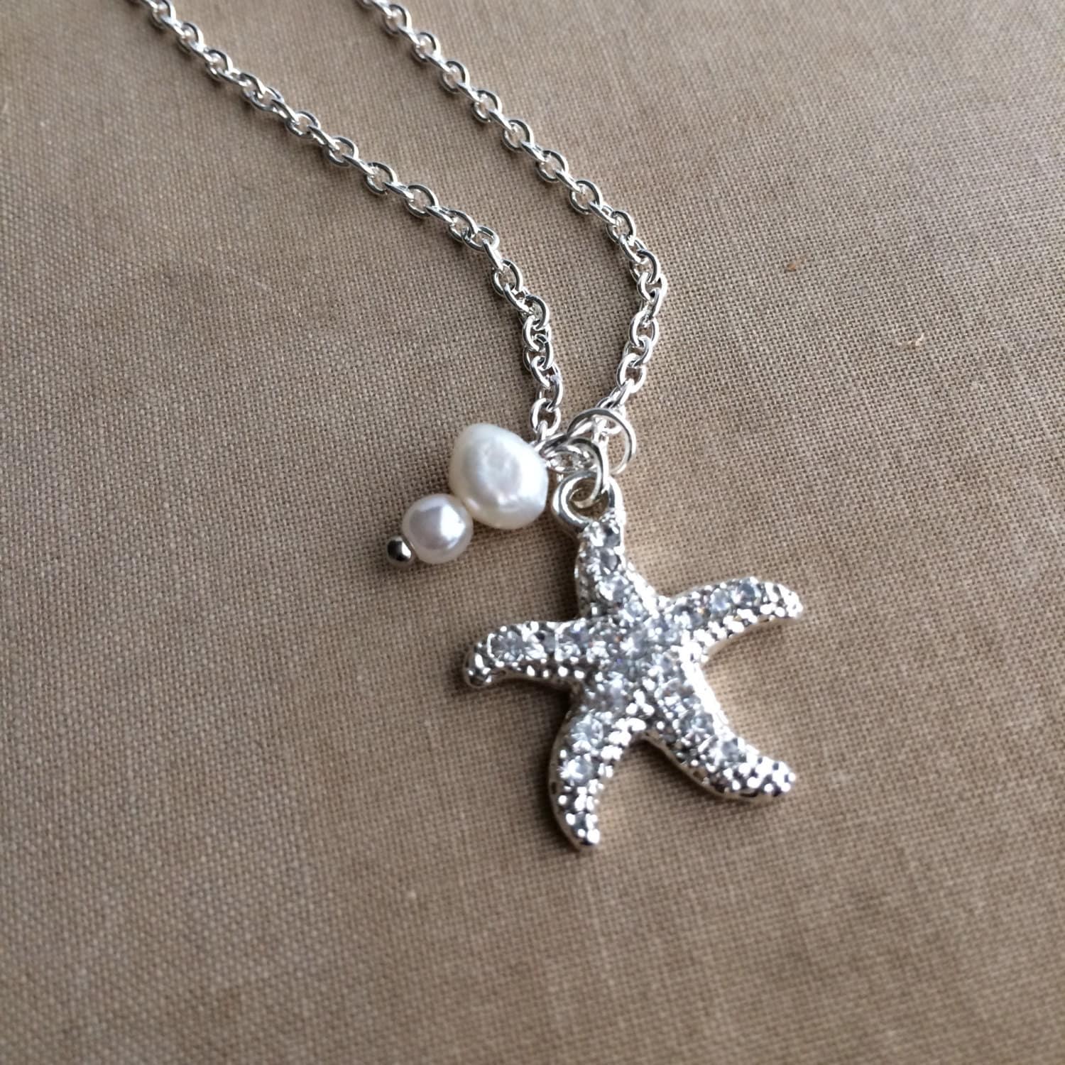 Starfish Necklace pearl Beach Wedding necklace beach