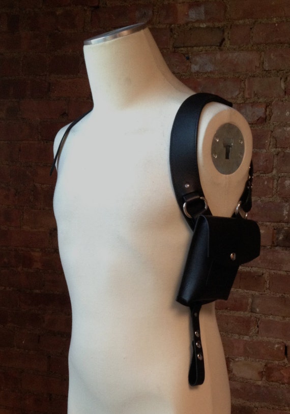 Black Leather Shoulder Holster Harness