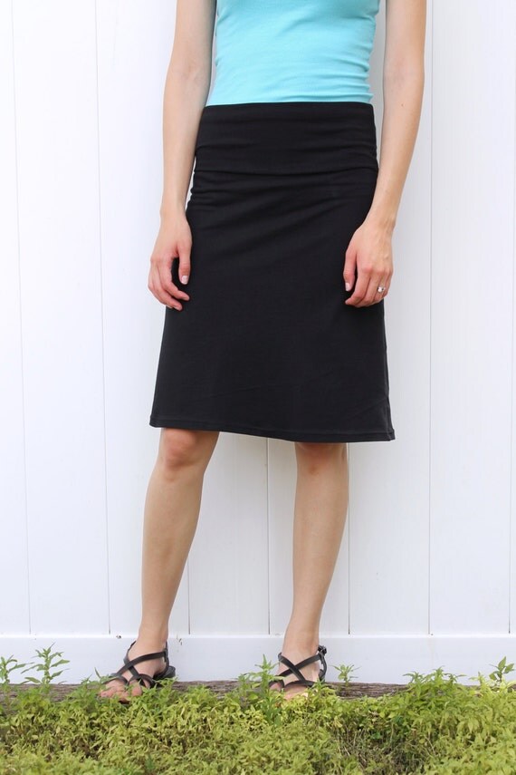 Short Jersey Knit A Line Women's Skirt with Yoga Style