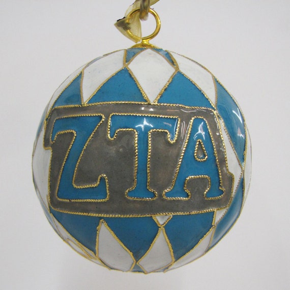 Zeta Tau Alpha Harlequin Cloisonne Ornament with 24k gold plating Zeta Tau Alpha Harlequin Cloisonne Ornament with 24k gold plating