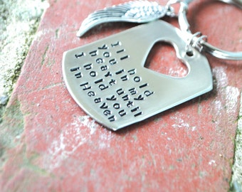 Personalized Memorial key chain, In Remembrance keychain, i will hold you in my heart till i can hold you in heaven keychain, baby memorial