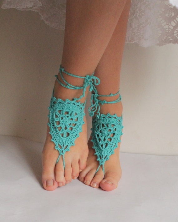 SALE, Barefoot sandals, Wedding beach party, crochet sandals, foot ...