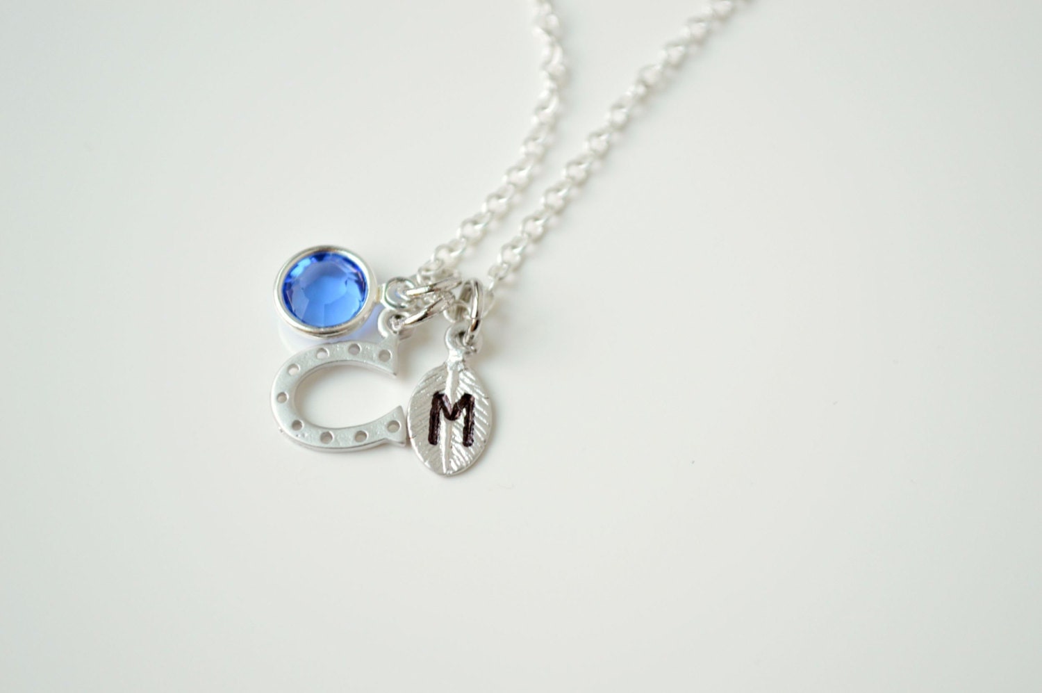 Personalized horseshoe necklace with by LuluCherryJewelry on Etsy