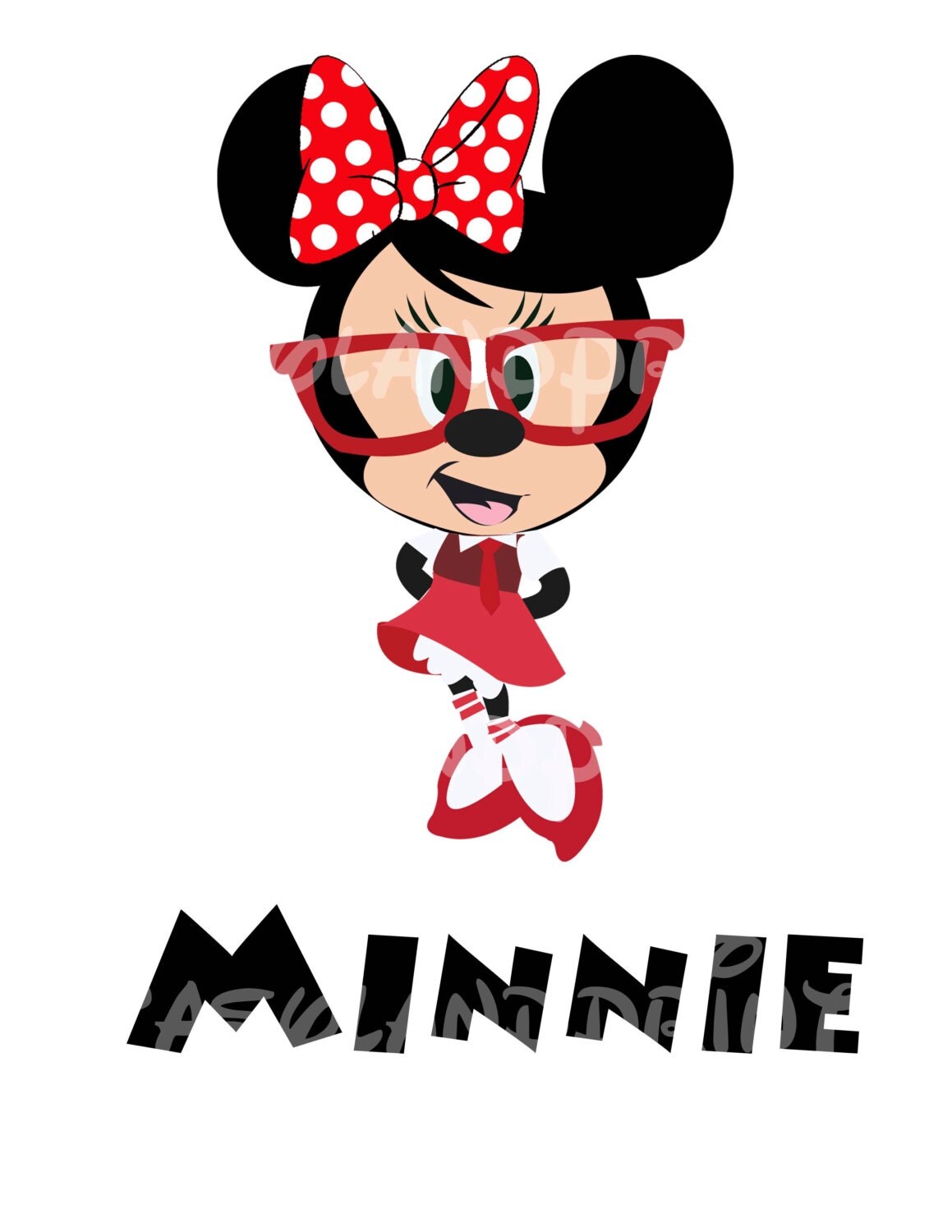 Minnie Nerd Your Name Personalized DIY Printable Iron Transfer