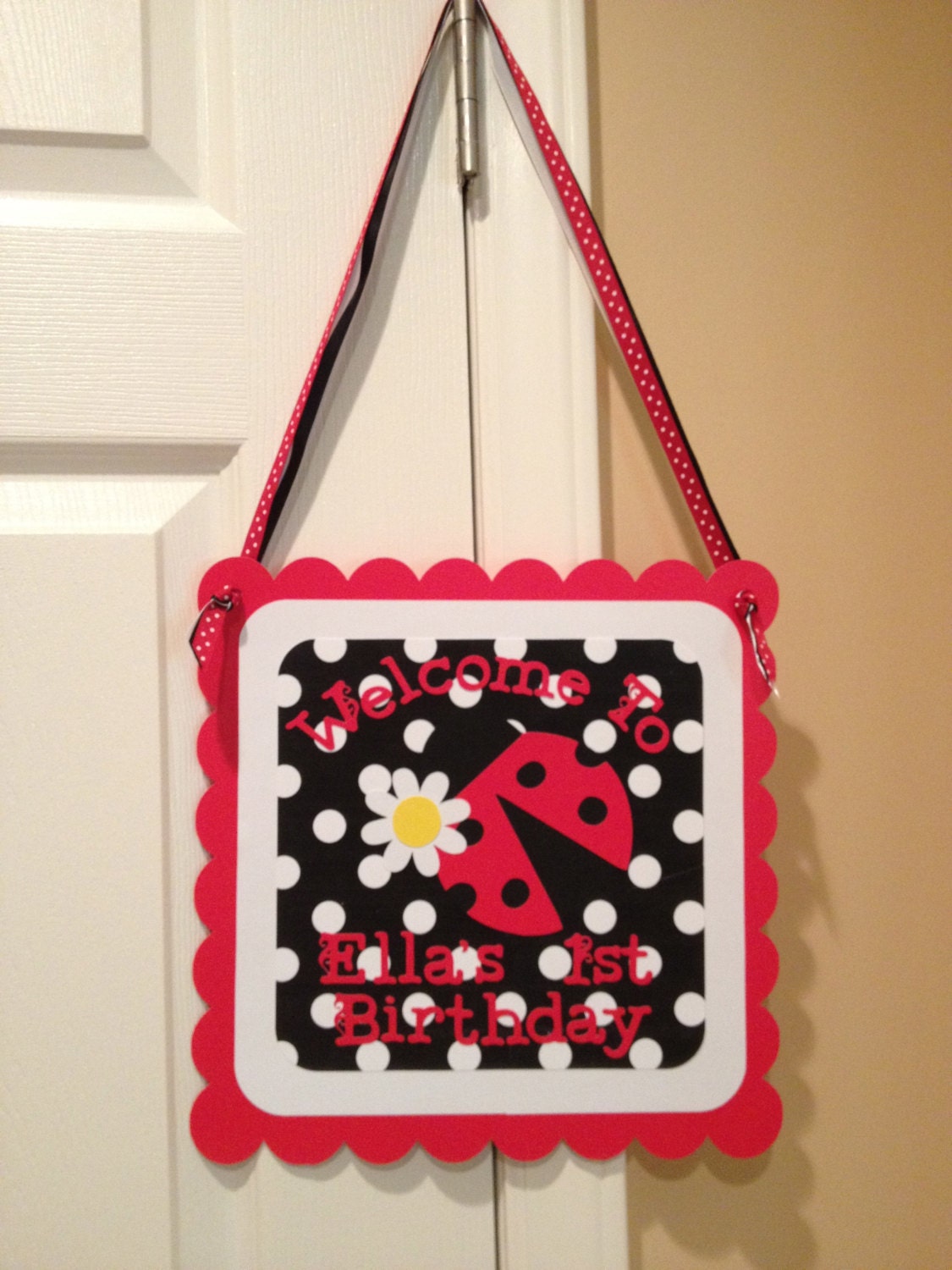 Lady bug Party Welcome Sign