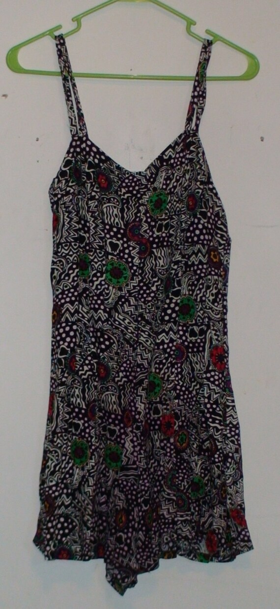 Vintage 90's Contempo Casuals Abstract Floral Romper Size